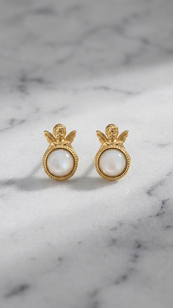 Golden pine earings