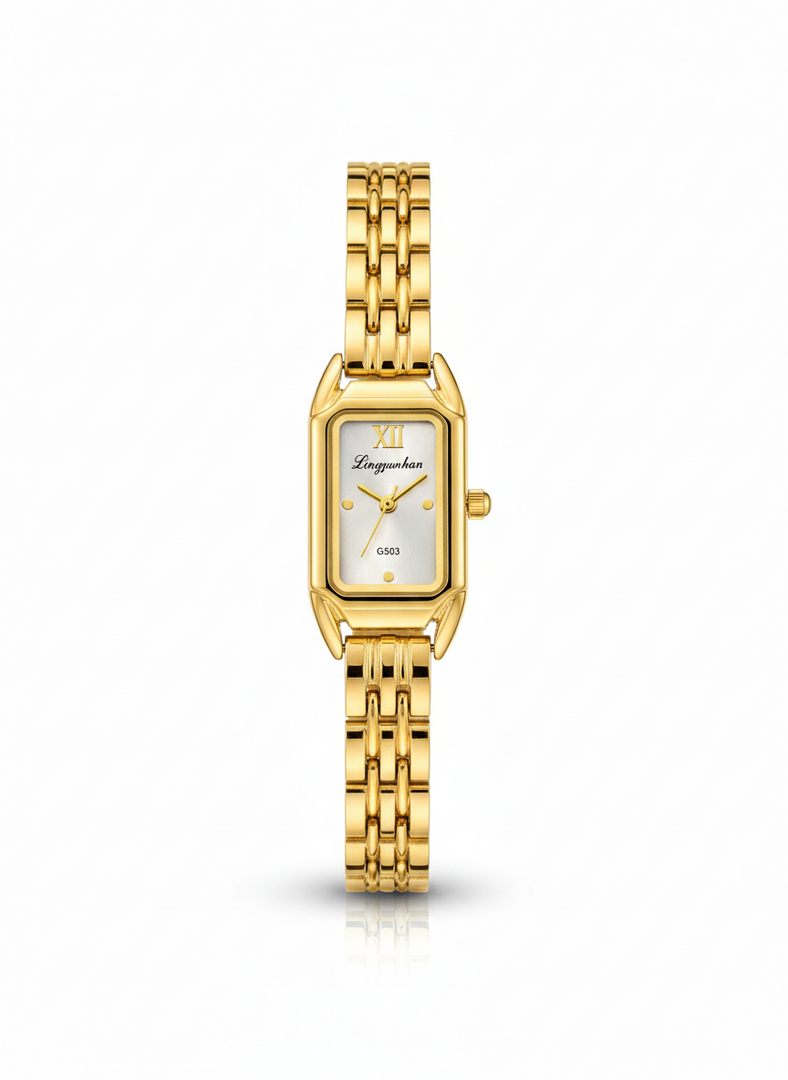 Golden grace square watch