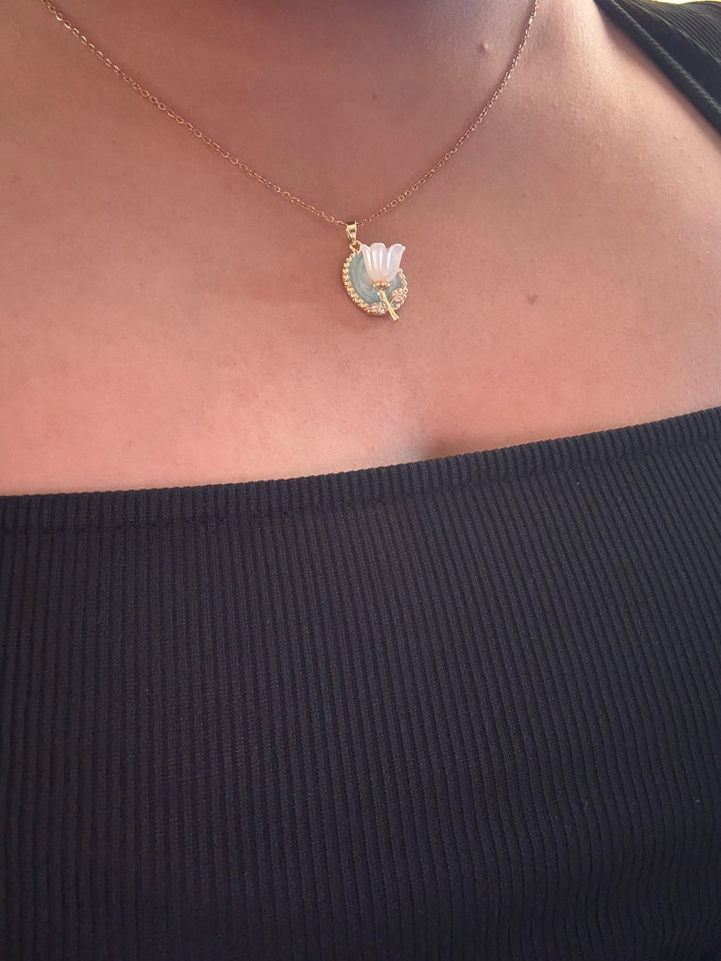 Whimsical rose pendant
