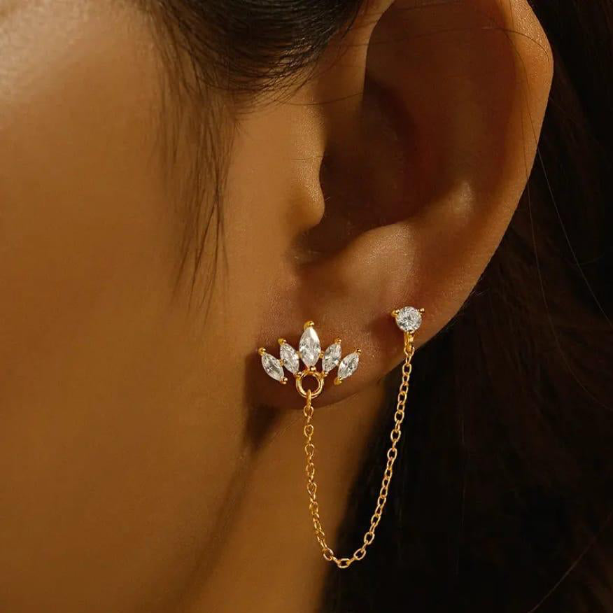 Lotus Draped Studs