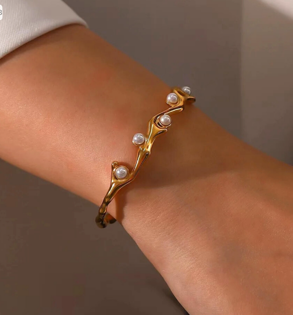 Pearl twist kada (Small Wrist)