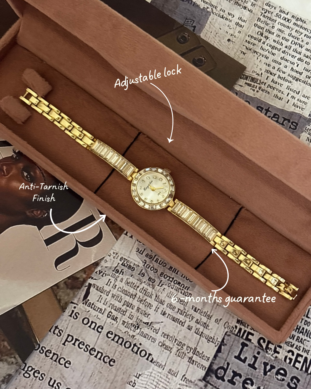 Crystal Crown Round Watch