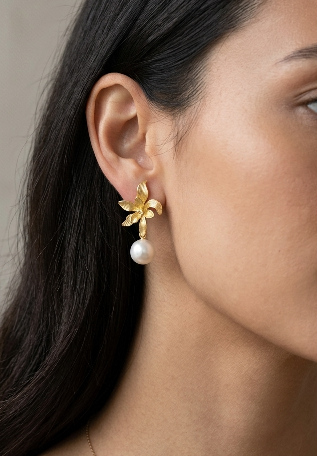 Floral pearl drops