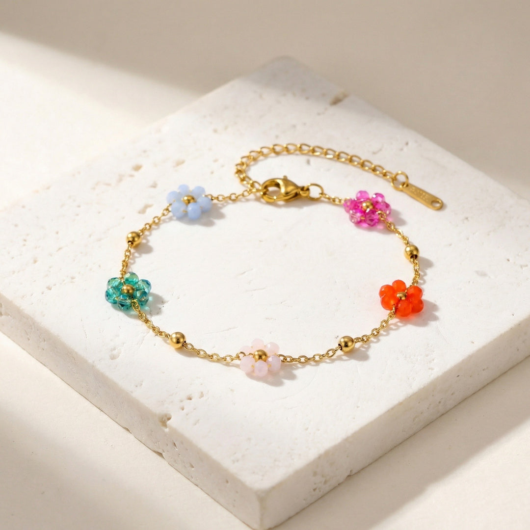 Multicolour floral bracelet