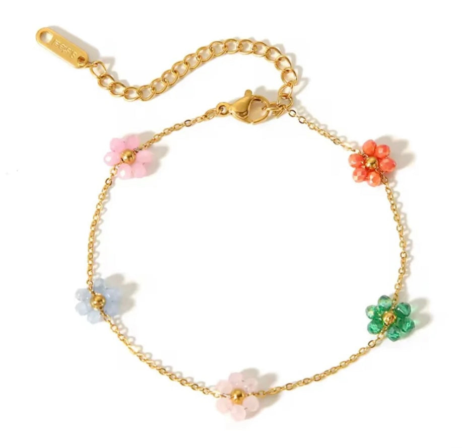 Multicolour floral bracelet