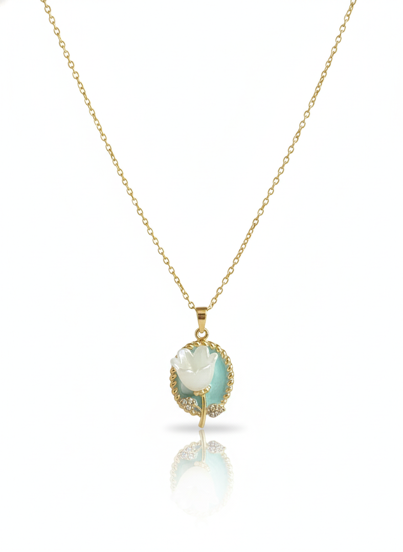Whimsical rose pendant