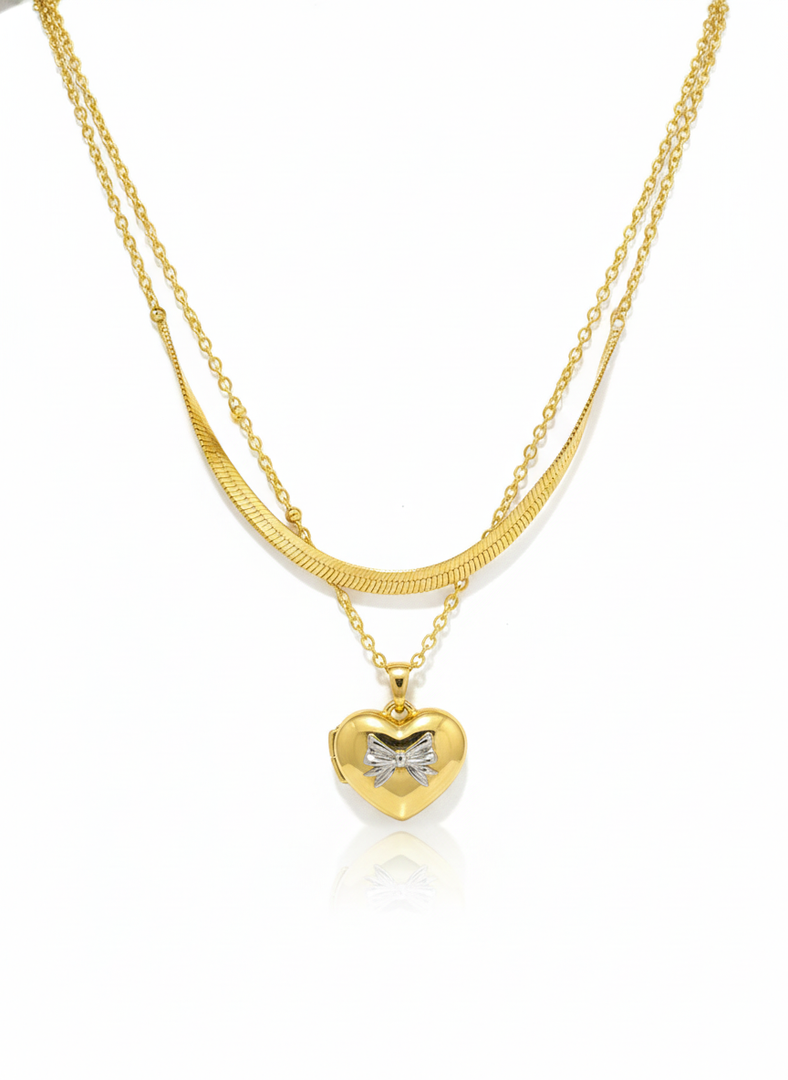 Layer heart  neckpeice