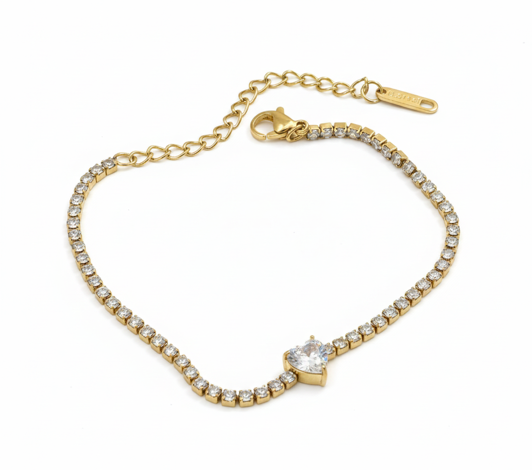 Heart tennis bracelet