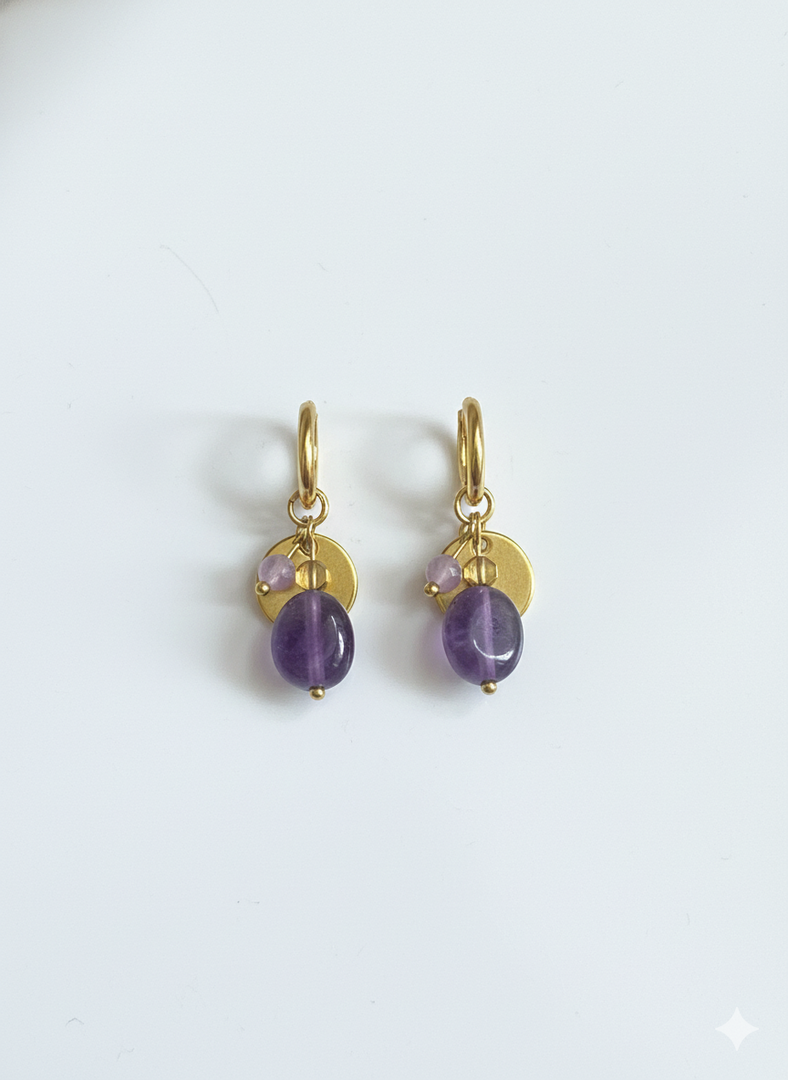 Mystic gemstone hoops