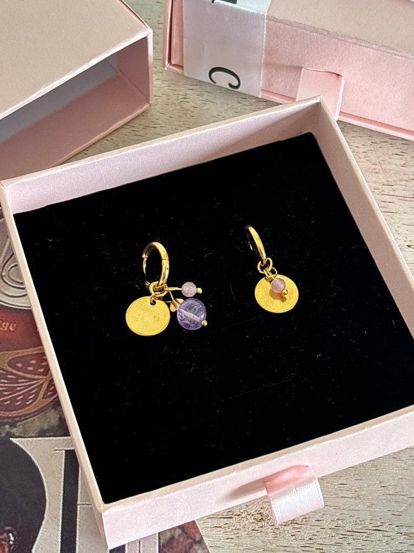 Mystic gemstone hoops