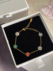Multicolour floral bracelet