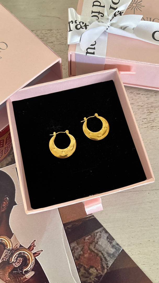 Star studded hoops