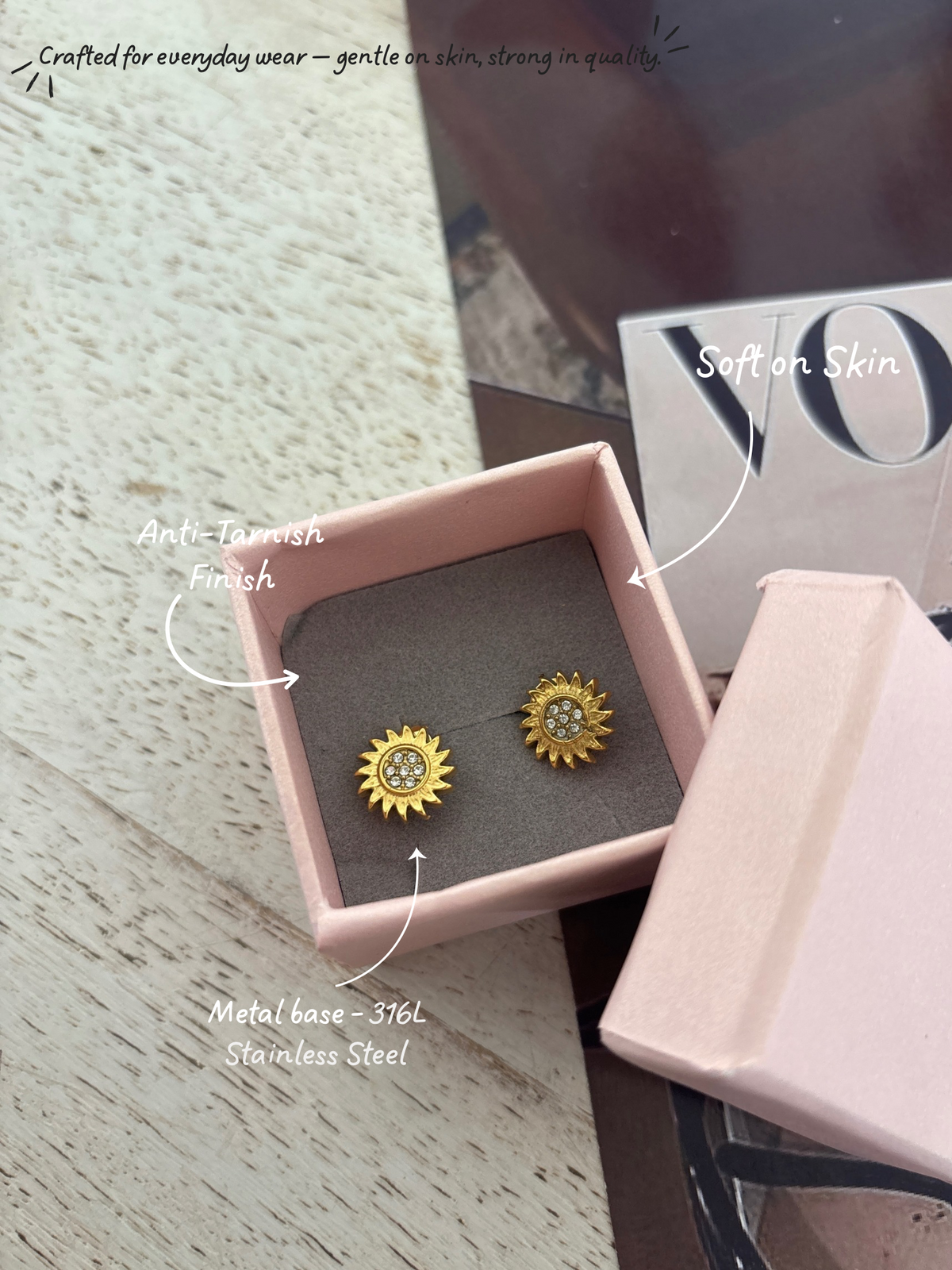 Golden blossom studs