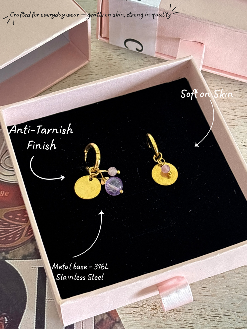 Mystic gemstone hoops