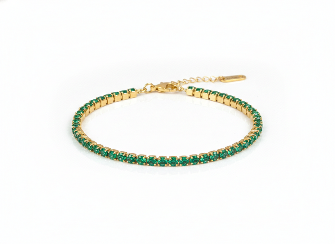 Emerald halo bracelet