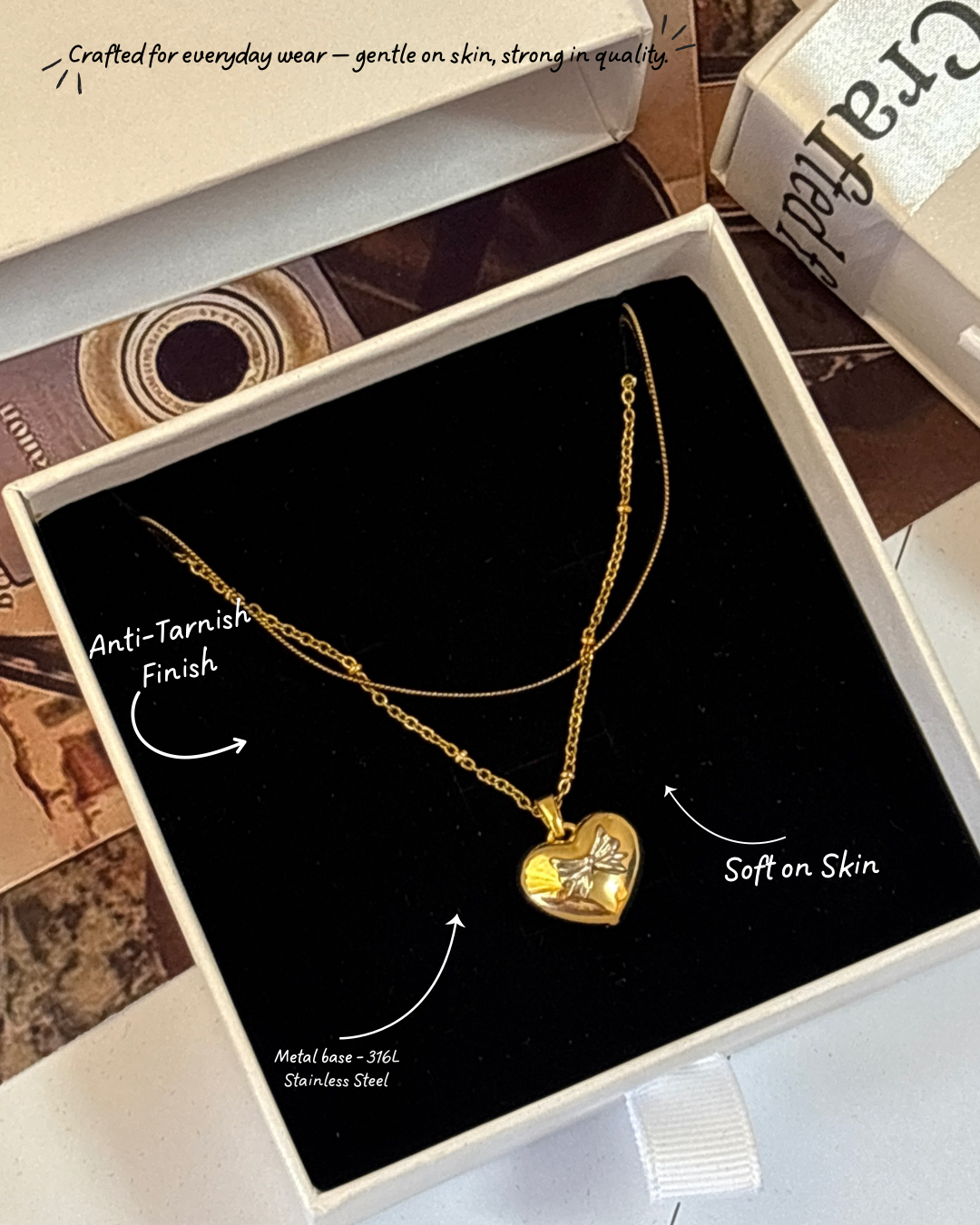 Layer heart  neckpeice