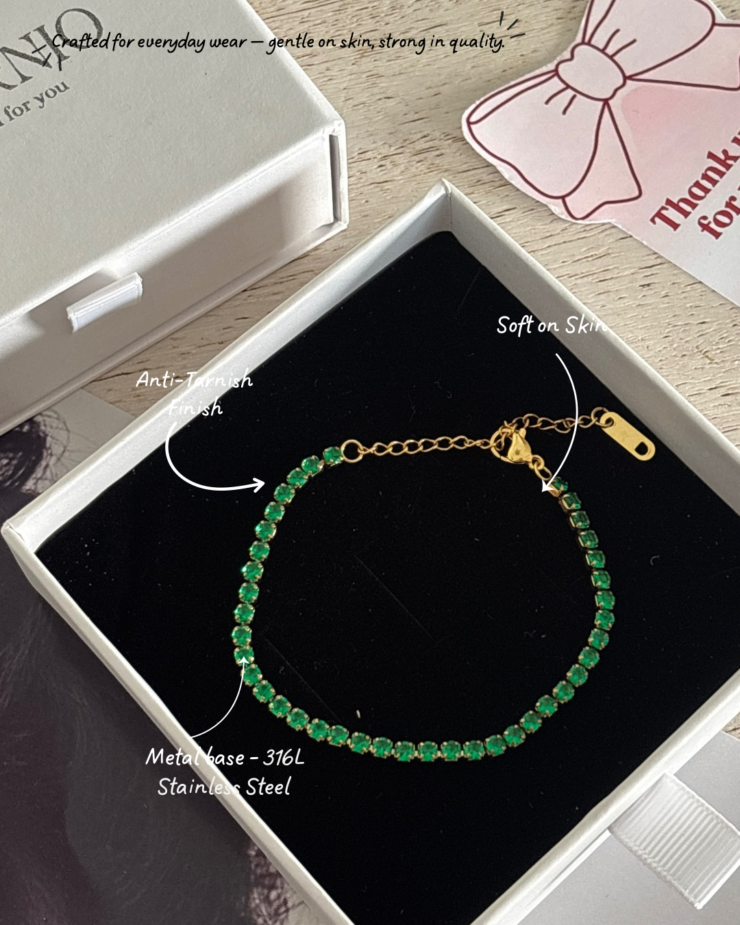 Emerald halo bracelet
