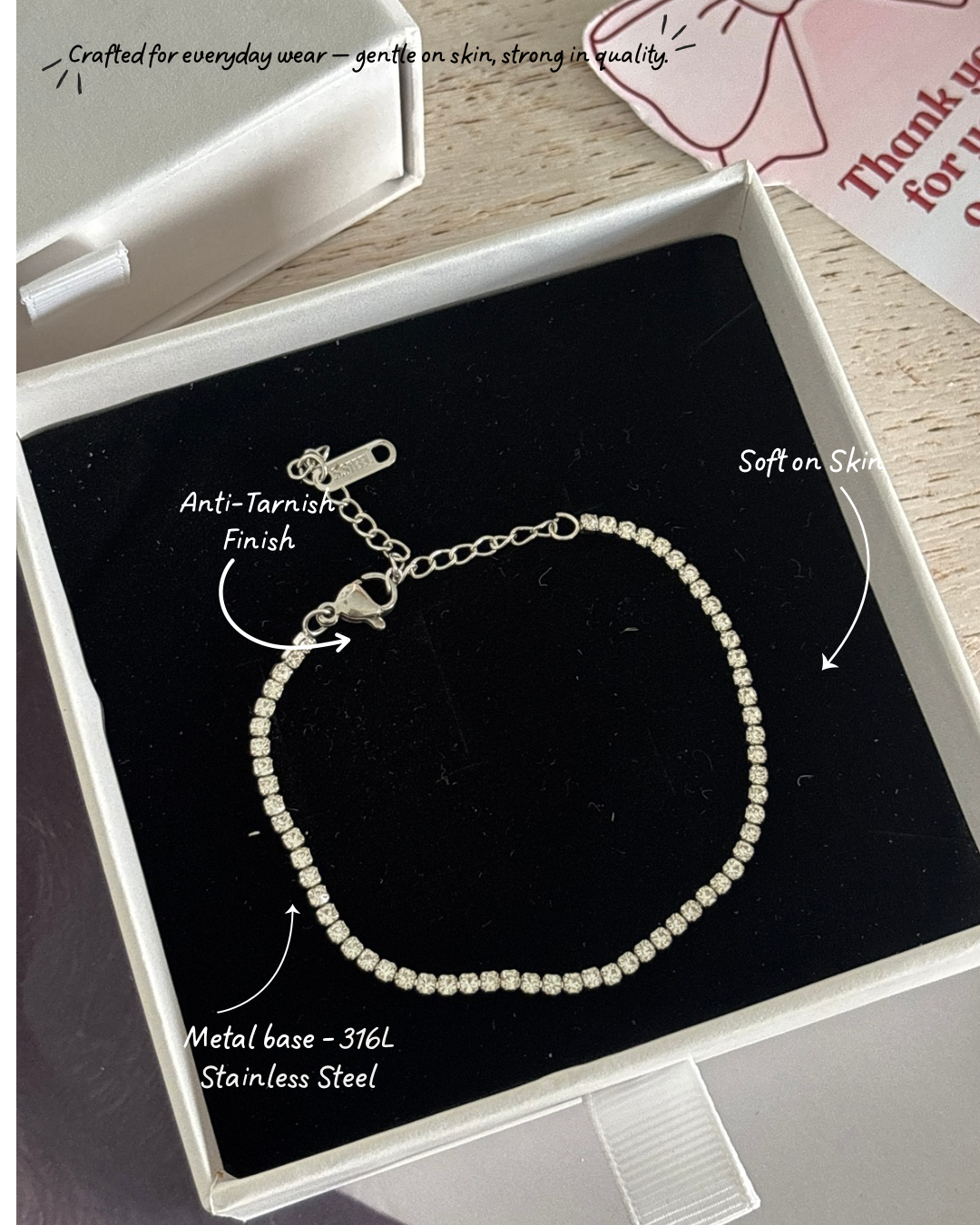 Sleek stone bracelet