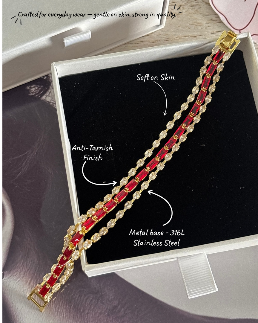 Triple layer bracelet